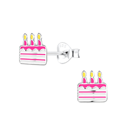 Wholesale Sterling Silver Cake Ear Studs - JD18645