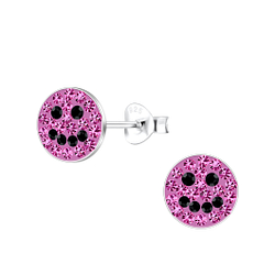 Wholesale Sterling Silver Smiley Face Ear Studs - JD19089