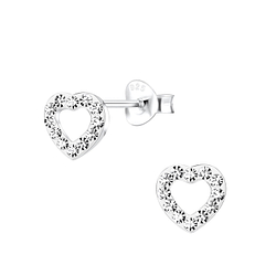 Wholesale Sterling Silver Heart Ear Studs - JD10580