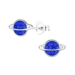 Wholesale Sterling Silver Saturn Ear Studs - JD10799