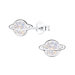 Wholesale Sterling Silver Saturn Ear Studs - JD10799