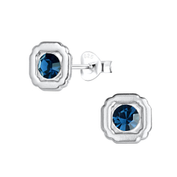 Wholesale Sterling Silver Geometric Crystal Ear Studs - JD17207