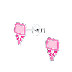 Wholesale Sterling Silver Handheld Mirror Ear Studs - JD18585