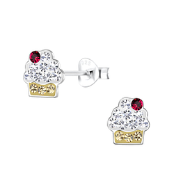 Wholesale Sterling Silver Cupcake Ear Studs - JD19060