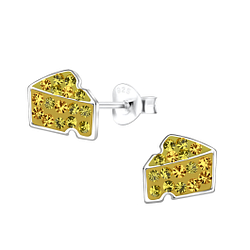 Wholesale Sterling Silver Cheese Ear Studs - JD18818