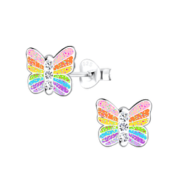 Wholesale Sterling Silver Butterfly Ear Studs - JD18248