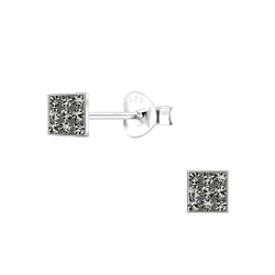 Wholesale Sterling Silver Square Ear Studs - JD19105