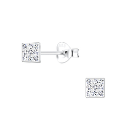 Wholesale Sterling Silver Square Ear Studs - JD19105