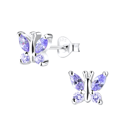 Wholesale Sterling Silver Butterfly Ear Studs - JD9457