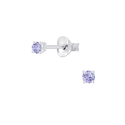 Wholesale 2mm Round Cubic Zirconia Sterling Silver Ear Studs - JD4778