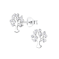 Wholesale Sterling Silver Tree of Life Ear Studs - JD8241