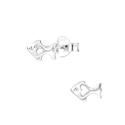 Wholesale Sterling Silver Fish Stud Earring - JD4289