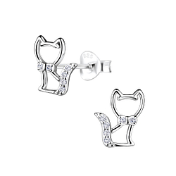 Wholesale Sterling Silver Cat Ear Studs - JD8723