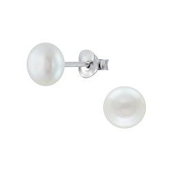 Wholesale 5mm Fresh Water Pearl Sterling Silver Ear Studs - JD4820