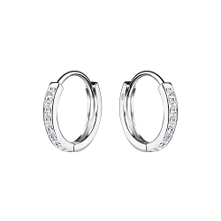 Wholesale 13mm Sterling Silver Huggie Earrings - JD11914