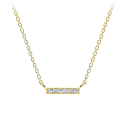 Wholesale Sterling Silver Bar Necklace - JD17952