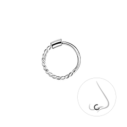Wholesale 9mm Sterling Silver Twisted Nose Ring - JD19118