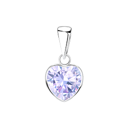 Wholesale 8mm Heart Cubic Zirconia Sterling Silver Pendant - JD2087