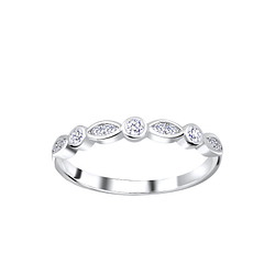 Wholesale Sterling Silver Geometric Eternity Ring - JD10000