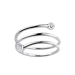 Wholesale Sterling Silver Triple Line Ring - JD18772