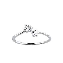 Wholesale Sterling Silver Opened Flower Ring - JD18659