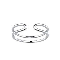 Wholesale Sterling Silver Double Line Ring - JD18543