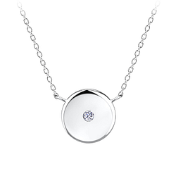 Wholesale Sterling Silver Round Necklace - JD17269