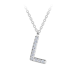 Wholesale Sterling Silver Letter L Necklace - JD18895