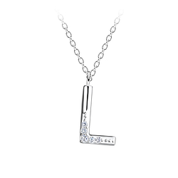 Wholesale Sterling Silver Letter L Necklace - JD18903