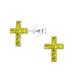 Wholesale Sterling Silver Cross Ear Studs - JD2117