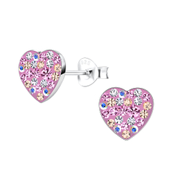 Wholesale Sterling Silver Heart Ear Studs - JD19205
