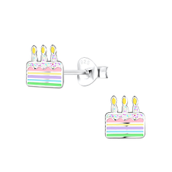 Wholesale Sterling Silver Cake Ear Studs - JD18322