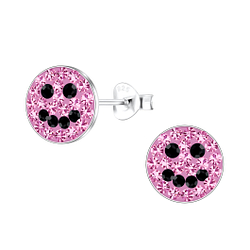 Wholesale Sterling Silver Smiley Face Ear Studs - JD19206