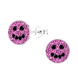 Wholesale Sterling Silver Smiley Face Ear Studs - JD19208