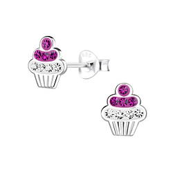 Wholesale Sterling Silver Cupcakes Ear Studs - JD19202