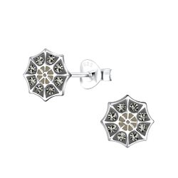 Wholesale Sterling Silver Spider Web Ear Studs - JD19170