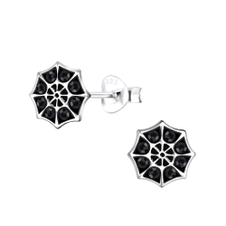 Wholesale Sterling Silver Spider Web Ear Studs - JD19168