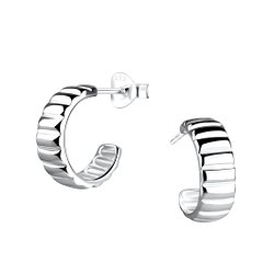 Wholesale Sterling Silver Half Hoop Ear Studs - JD19219