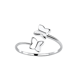 Wholesale Sterling Silver Opened Butterfly Ring - JD19243