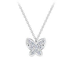 Wholesale Sterling Silver Butterfly Necklace - JD17286