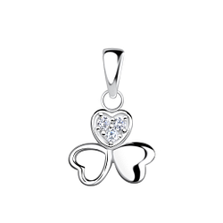 Wholesale Sterling Silver Shamrock Pendant - JD19344 Wholesale Sterling Silver Shamrock Pendant - JD19344