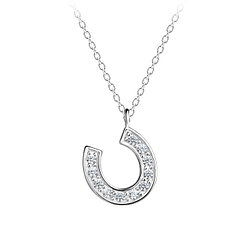 Wholesale Sterling Silver Horseshoe Necklace - JD17401