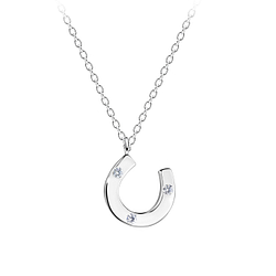 Wholesale Sterling Silver Horseshoe Necklace - JD17403