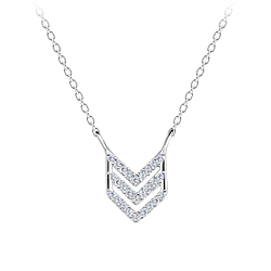 Wholesale Sterling Silver Chevron Necklace - JD18514