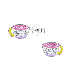 Wholesale Sterling Silver Teacup Ear Studs - JD18681