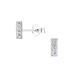 Wholesale Sterling Silver Crystal Bar Ear Studs - JD18176