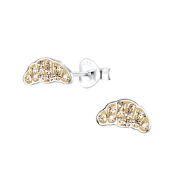 Wholesale Sterling Silver Croissants Ear Studs - JD18697