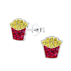 Wholesale Sterling Silver French Fries Ear Studs - JD19379