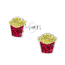 Wholesale Sterling Silver French Fries Ear Studs - JD19378