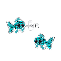 Wholesale Sterling Silver Fish Ear Studs - JD19373